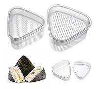 2PCS Triangle Onigiri Rice Ball Mold, Triangle Sushi Mold, 2 Sizes Clear Onigiri Molds, Non-Stick Japanese-Onigiri Molds for Lunch Bento
