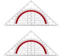 2pcs Triangle Ruler Square Set 90mm 45 Degrees Plastic Stationery,for Architectors Students Office Designers Painting Drafting Math Geometry Drawing Quilting Sewing Woodworking