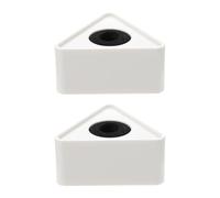 2pcs Triangle Shaped ABS Microphone Logo Flag for Broadcasting Rooms | White Sponge and ABS Build, Compact Quick-attach Design, for Voice over Artists and Presenters