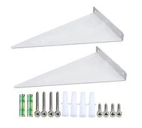 2Pcs Triangle Shelf Brackets, Iron Heavy Duty Wall Mounted Hidden Floating Table Support for Hanging DIY Open Shelving (White, 170mm*280mm)