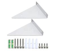 2Pcs Triangle Shelf Brackets, Iron Heavy Duty Wall Mounted Hidden Floating Table Support for Hanging DIY Open Shelving (White, 130mm*170mm)
