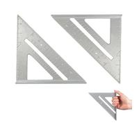 2Pcs Triangular Ruler Tool, 7Inch Set Square Carpentry Square Tool Speed Right Angle Ruler, Suitable for Engineers Home Builders Roofing and Windows