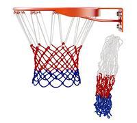 2pcs Tricolor Heavy Duty Net Replacements With 12 Loops - Weatherproof Sturdy Nylon Nets for Indoor Outdoor Basketball Training - Fits All Hoops