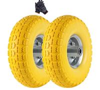 2Pcs Trolley Wheel Spare Tyres 10" Puncture Burst Proof Solid Rubber Sack Truck