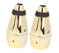 2pcs Trumpet Straight Mute Abs Fully Enclosed Golden