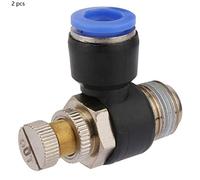 2pcs Tube Air Flow Speed Controller, Pneumatic Fitting Valve, Adjustable Pneumatic Regulator Valve with Quick Connect for Pneumatic Systems and Air Tools (SL10-03)
