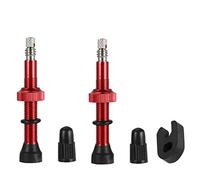 2pcs Tubeless Valves Alloy Copper Rubber Core Solid Color Vacuum Nozzle Cycling Alternative Tire Accessories Supplies Red 58mm