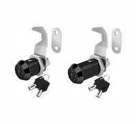 2Pcs Tubular Cam Locks, Zinc Alloy Black Toolbox Lock with Keys Hook Cam Hardware Home Tools for Door Cabinet Mailbox Drawer (5/8"+1-1/8")