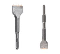 2pcs Tuckpointing Mortar Raking Bit, Hexagonal & Square Shank Brick Removing Bit 4 Tips Spade Scraping Chisel for Concrete Tile Masonry