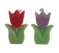 2Pcs Tulip Flower Shaped Candles,Home Decor Aesthetic Candles, Paraffin Soy Funky Scented Candle for Home Decoration Photo Props Wedding BirthdayParty Gift (Purple,Red)