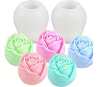 2PCS Tulip Flower Silicone Molds - 3D Floral Resin, Candle, Soap Mold | Flower Fondant, Chocolate, Cake Decoration Mold | Unique Wax, Epoxy Resin, Concrete, Polymer Clay Craft & Home Decor Mould