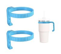 2pcs Tumbler Handle for Stanley 20oz Quencher H2.0 Flowstate Tumbler, Tumbler Handle Attachment 20oz Anti-Slip Car Cup Holder Friendly Improved Grip for Cup Accessories (Blue)