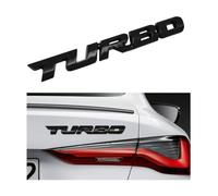 2PCS Turbo Car Emblem Decal, 3D Metal Fender Logo Badge Sticker, Zinc Alloy Auto Front Hood Side Body Emblem Sticker, Universal Exterior Decor Car Accessories for SUV Truck (Black)