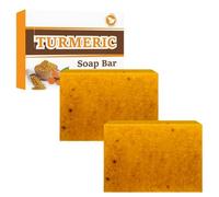 2PCS Turmeric And Ko-jic Acid Soap,Lemon Turmeric & Ko-jic Acid Brightening Soap,Vitamin C For Even Tone & Smooth Glow,Moisturize Firming Pores And Removing Yellow,Deep Cleansing For Body & Face