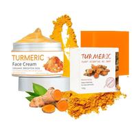 2Pcs Turmeric Face Cream and Turmeric Soap Bar Set for Face & Body, Turmeric Skin Care Set, Turmeric Soap and Turmeric Cream Skincare Set For Anti-Aging Glowing Skin, Soothing, Hydrating Skin