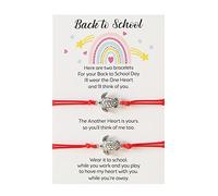 2PCS Turtle Bracelet Back To School Gift Bracelet Plus Card Back To School Gifts Bracelet Set For 2 First Day Of School Bracelet Mommy And Me Bracelets For Mother Braided Leather Bracelets for Men's