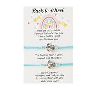 2PCS Turtle Bracelet Back To School Gift Bracelet Plus Card Back To School Gifts Bracelet Set For 2 First Day Of School Bracelet Mommy And Me Bracelets For Mother Braided Leather Bracelets for Men's