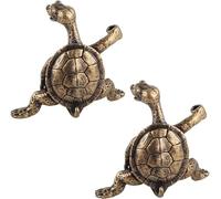 2Pcs Turtle Incense Stick Holder Exquisite Sleep Home Decor Antique Bronze Aid Handcrafted Beautiful Censer Holder Incense Holders Home Fragrance Home Décor Products