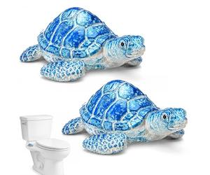 2Pcs Turtle Toilet Bolt Covers, Decorative Toilet Caps for Bathroom Decor, Bathroom Decor Coastal Home Beach House Enhancement, Easy Installation Toilet Screw Cover Caps