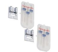 2Pcs Twin Brother Stretch Machine Needle Double Twin Needles Pins Sewing Machine Double Needle for Brother Sewing Machine Home Crafts