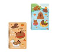 2PCS Twin Coil Binding Notebook 100 Pages Line-Out Journal Notebook Pages College Student Notepad 5.5 x 8.3 Inches Paper Notebook