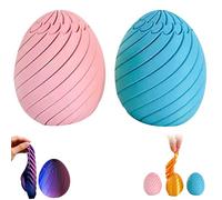 2PCS Twisty Fidget Egg, 3D Printed Slippery Egg Fidget, Rotating Fidget Puzzle Toy, 3D Printed Sensory Fidget Toys, Easter Egg Toys for Easter Basket Stuffers, Stress Relief Toys for Adults Kids (D)