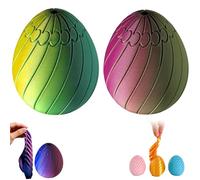 2PCS Twisty Fidget Egg, 3D Printed Slippery Egg Fidget, Rotating Fidget Puzzle Toy, 3D Printed Sensory Fidget Toys, Easter Egg Toys for Easter Basket Stuffers, Stress Relief Toys for Adults Kids (C)