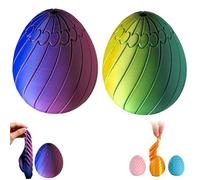 2PCS Twisty Fidget Egg, 3D Printed Slippery Egg Fidget, Rotating Fidget Puzzle Toy, 3D Printed Sensory Fidget Toys, Easter Egg Toys for Easter Basket Stuffers, Stress Relief Toys for Adults Kids (A)