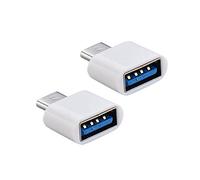 2Pcs Type C to USB Adapter 3.0 Male OTG A Female Data Connector Converter, High Speed Male to Female Type-C to USB OTG Converter Supports Android Phones Tablets GPS Systems OTG Devices (White)