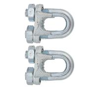 2pcs U Bolt Wire Rope Clamp Stainless Steel 13.6mm for Cable | Secure Lock under Vibration, Galvanized Outer Layer, Silver Finish, Industrial and Construction Use