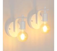 2PCS U-Shaped Wall Lamps, E27 Lamp Head, Wall Lamp Without Light Source, White Wall Lamp for Living Room, Bedroom, Corridor