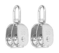 2Pcs U Type M20 Stainless Steel Pulley Block 75KG Load Bearing 360 Rotating Effort-Saving Lifting Roller for Rope Home Projects