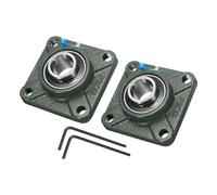 2pcs UCF206 Pillow Block Bearings 30mm Bore Self Alignment, Solid Cast Iron Base Square Flange Mounted Chrome Steel Bearings