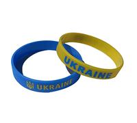 2pcs Ukraine Flag Bracelet Bangle Men Women Silicone Carving Sports Rubber Wristband Band Cuff Accessories Wristband