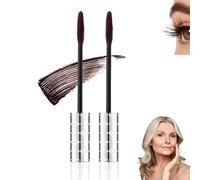2PCS Ultimate Length & Curl Mascara Set, for Middle Older Women Waterproof, 2025 New Volumising & Lengthening Mascara for Thinning,Long Lasting 36H Lift, Smudge-proof,Gentle on Sensitive Eyes (Brown)