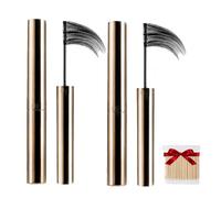 2Pcs Ultra-Fine Lengthening Waterproof Quick-Dry Mascara,Waterproof Metal Wand Mascaras,Long-Lasting 3d Curling Eyelash,Smudge Proof No Flaking,For Fine Short Lash Older Women (Black-2pc, P101)