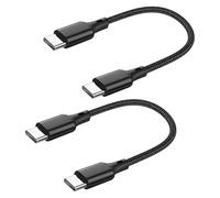 2PCS Ultra-Short USB C To USB C Cable Braided 60W Fast Charging Cable, C To CCable Short USB CCable Compatible With iPhone 15/16 Series, Samsung Galaxy S23/S22/S21 [30CM]