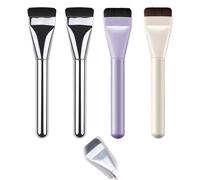 2pcs ultra thin blade foundation make-up makeup brushes thick square flawless foundation make-up makeup brushes, advanced Korean mixed face cream makeup brushes (metal, purple, white)