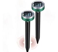 2Pcs Ultrasonic Solar Mole Rat Repellent Pest Scarer Deterrent Repeller For Garden