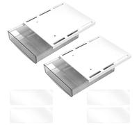 2Pcs Under-Desk Drawer Storage Box Paste-Type No Drill Hidden Under-Desk Storage Box Abs Large-Capacity Self-Adhesive Furniture Drawers for Home Office, Kitchen, Or School Supplies 21x18x5.3cm