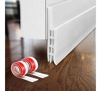 2Pcs Under Door Draught Excluder Self Adhesive Draft Excluder Tape for Noise Proof and Energy Saving, Door Bottom Seal Strip to Prevent Bugs Coming (39.3 x 2 inch, 2Pcs, White)