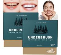 2PCS Underbrush Remineralizing Chewing Gum,Freshen Remineralizing Mint,Mastic Mints Teeth Cleaning Gum,Mint Teeth Cleaning Gu/m,Organic Portable Teeth Cleaning Gu/m,Remineralizing Chewing G/um