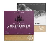 2PCS Underbrush Remineralizing Chewing Gum,Mastic Mints Teeth Cleaning Gum,Mint Te/eth Cle/aning G/um,Organic Portable Te/eth Cleaning G/um,Long Lasting Chewing G/um for Te/eth