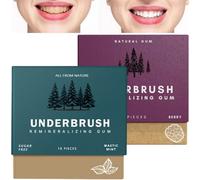 2PCS Underbrush Remineralizing Chewing Gum,Mastic Mints Teeth Cleaning Gum,Mint Teeth Cleaning Gum,Organic Portable Teeth Cleaning Gum,Remineralizing Gum,Long Lasting Chewing#Frankincense + Raspberry