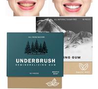 2PCS Underbrush Remineralizing Chewing Gum,Mastic Mints Teeth Cleaning Gum,Organic Portable Teeth Cleaning Gum,Long Lasting Chewing Gum,Freshen Breath Remi/neralizing Gum#Snow Mountain+Frankincense