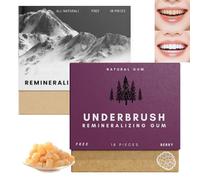 2PCS Underbrush Remineralizing Chewing Gum,Organic Portable Teeth Cleaning Gum,Mint Teeth Cleaning Gum,Natural Freshen Breath Remineralizing,Long Lasting Freshen Breath#Raspberry+Snow Mountain