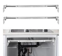 2PCS Undermount Kitchen Sink Brackets, 71-100cm Heavy Duty Adjustable Stainless Steel Undermount Sink Mounting Supports Brackets for Undermount Kitchen Bathroom Sinks