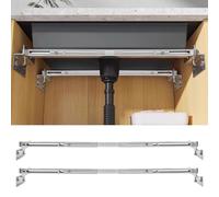 2PCS Undermount Sink Brackets, 71-100cm Adjustable Stainless Steel Kitchen Sink Support, Heavy Duty Undermount Sink Mounting Brackets for Kitchen Bathroom, Undermount Kitchen Sink