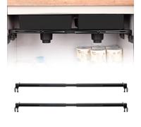 2Pcs Undermount Sink Brackets: 71-100cm Adjustable Stainless Steel Sink Supports Brackets Heavy Duty Undermount Sinks Mounting Bracket for Kitchen Bathroom (Black)