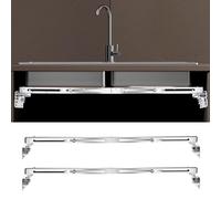 2PCS Undermount Sink Brackets, 71-100cm Adjustable Stainless Steel Undermount Sink Support Brackets,Heavy Duty Undermount Sink Supports Kitchen Sink Support,Kitchen Bathroom Sink Support Kit 440lbs